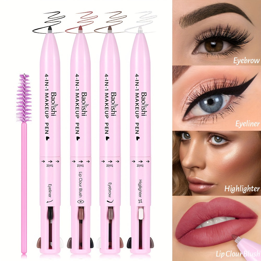 4-in-1 Waterproof Makeup Pen – Travel-Friendly Beauty Tool for a Flawless Look قلم مكياج مقاوم للماء 4 في 1 - أداة تجميل مناسبة للسفر للحصول على مظهر خالٍ من العيوب