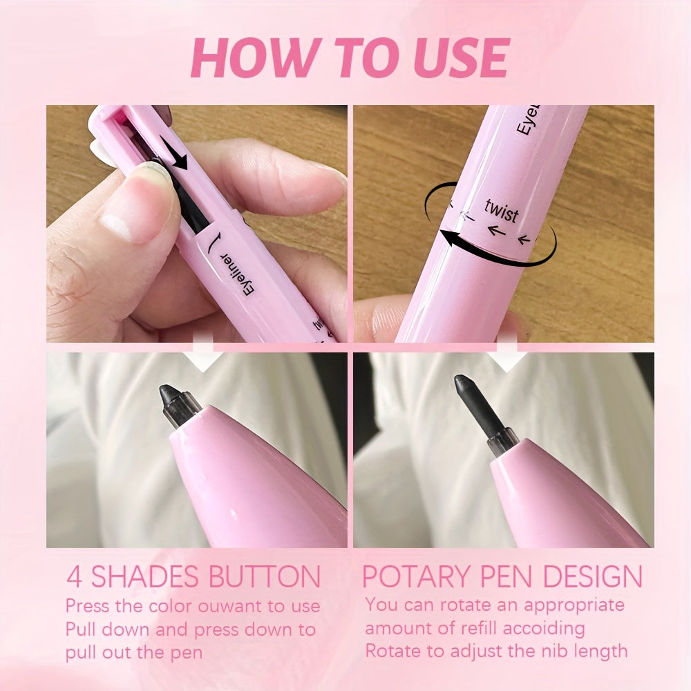 4-in-1 Waterproof Makeup Pen – Travel-Friendly Beauty Tool for a Flawless Look قلم مكياج مقاوم للماء 4 في 1 - أداة تجميل مناسبة للسفر للحصول على مظهر خالٍ من العيوب