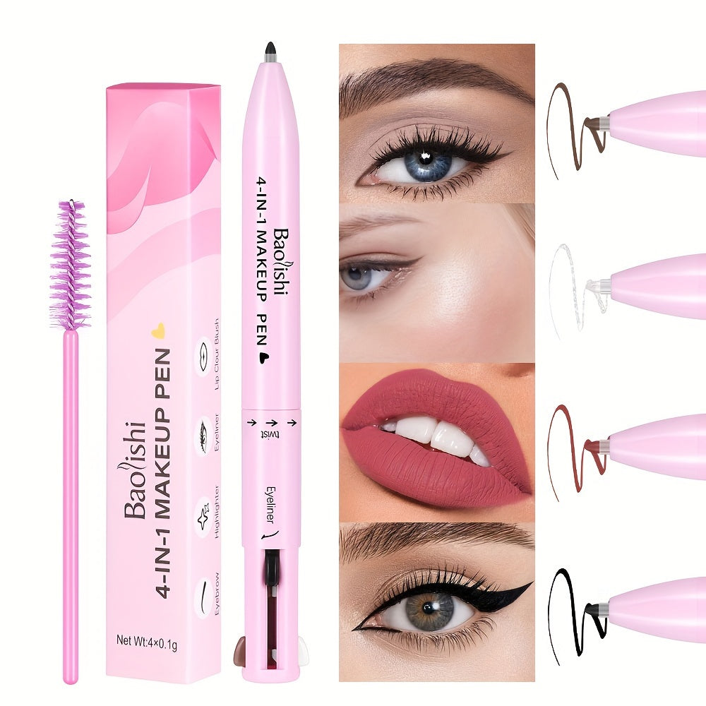 4-in-1 Waterproof Makeup Pen – Travel-Friendly Beauty Tool for a Flawless Look قلم مكياج مقاوم للماء 4 في 1 - أداة تجميل مناسبة للسفر للحصول على مظهر خالٍ من العيوب